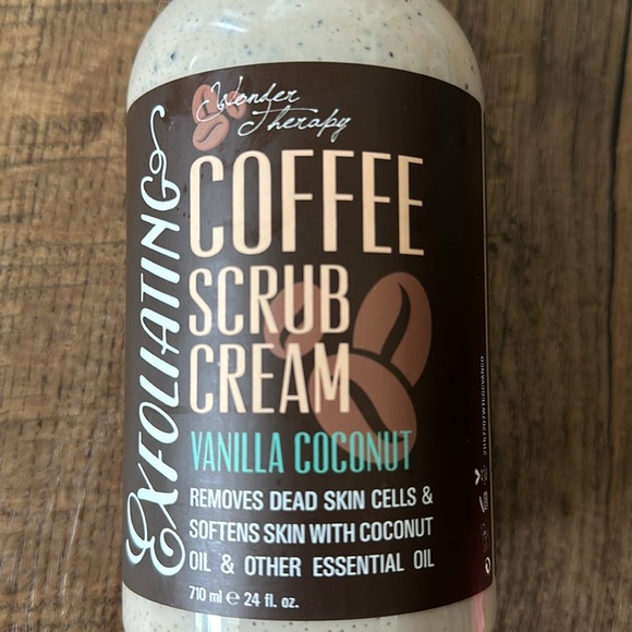 Exfoliating Coffee Scrub Cream Vanilla Coconut Unused bottle 24 Fl oz - Picture 2 of 9